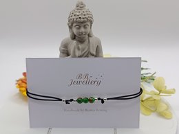 Jade Gemstone Bracelet, Ø 4mm, made of 925 silver beads in various finishes including 24k gold plated and 18k rose gold plated. The bracelet features a simple, elegant design with green jade beads.