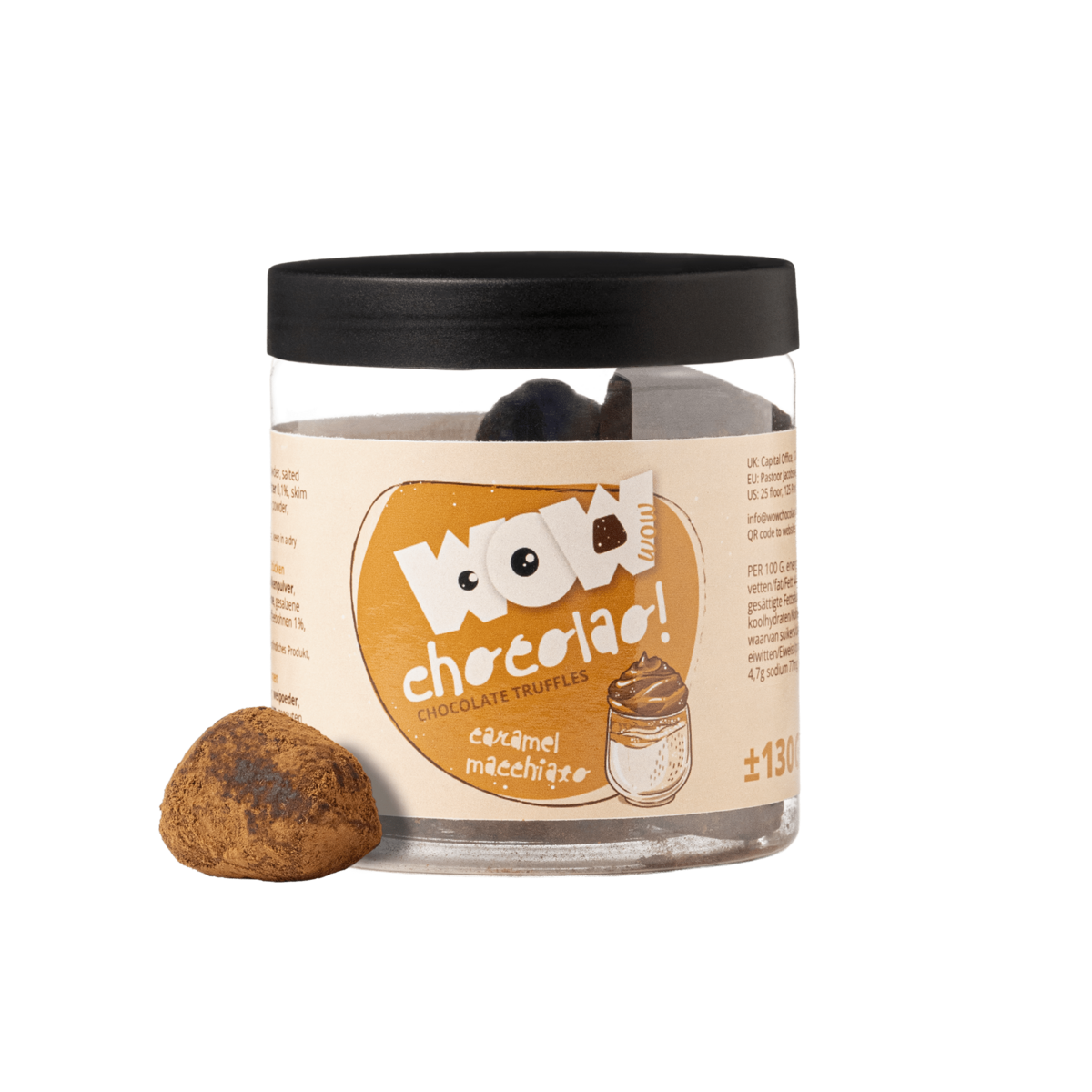 Karamell Macchiato Schokoladentrüffel Geschenkglas 130g | Kaffeeschokolade