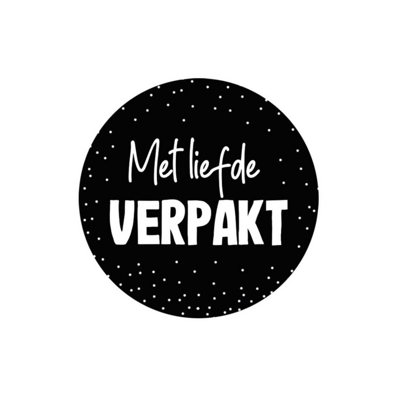 Stickers 'Met liefde verpakt' op rol 500 stuks