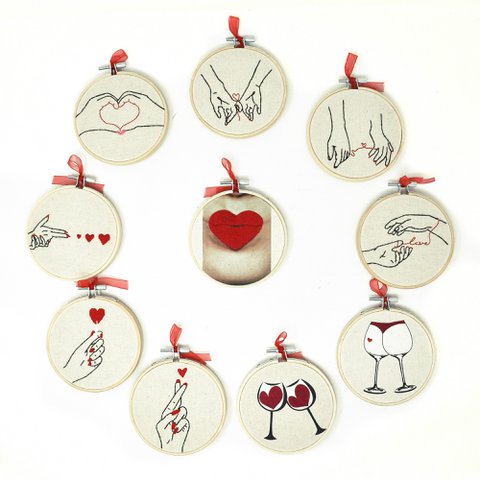 Love Mini-Stickpaket – handgefertigtes Wandkunst-Set (10 Stück)