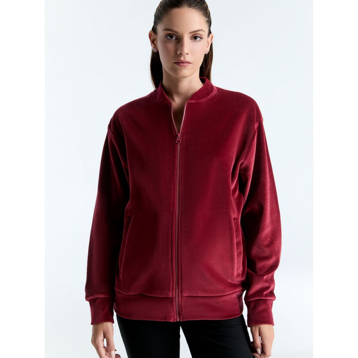 Unisex organic cotton velor jacket