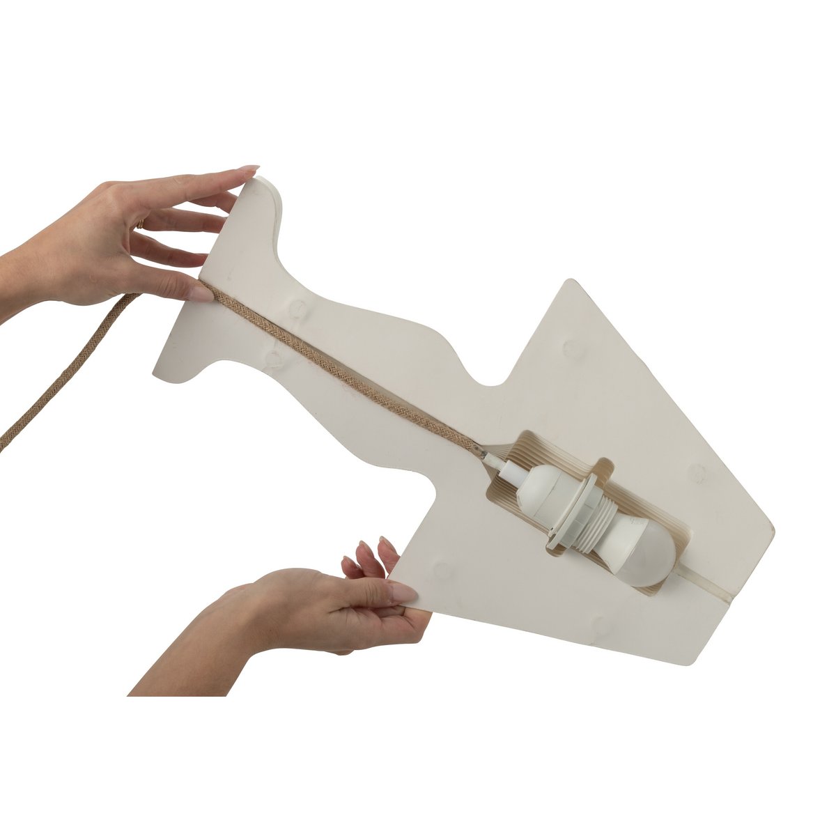 J-Line lampshade Vint Foldable - paper - off-white