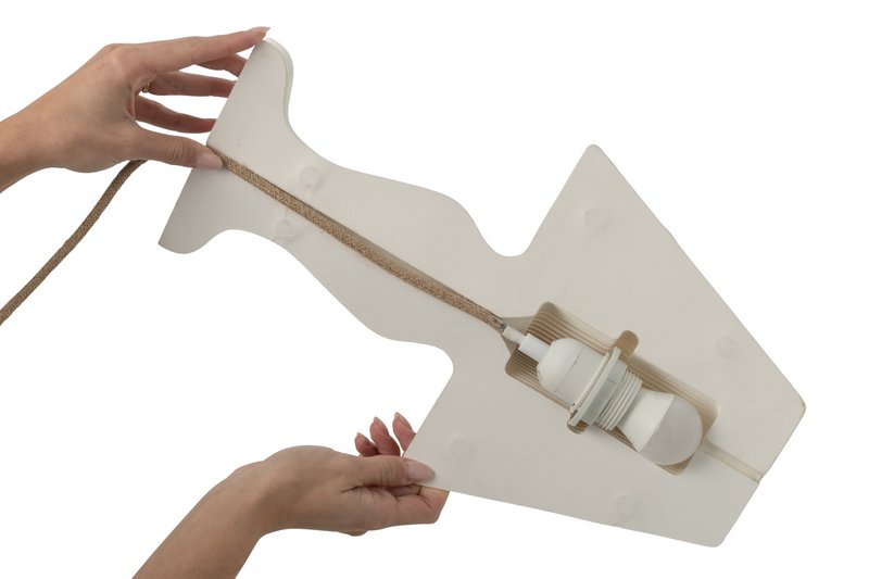 J-Line lampshade Vint Foldable - paper - off-white
