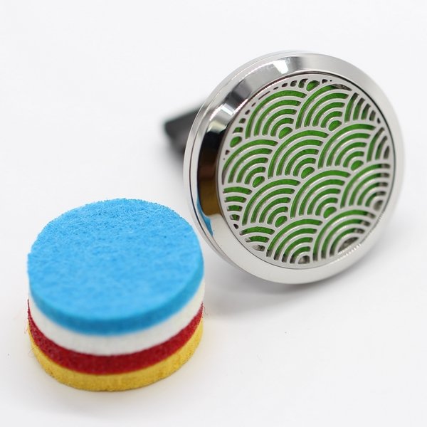 Clip’Arôme Diffusor fürs Auto – Zen Wave – Edelstahl mit Löscher – Dekoratives Aromatherapie-Accessoire – Geschenkidee