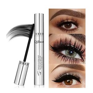 QIBEST Schwarze Wimperntusche, Wimperntusche, 4D-seidige Wimpern, verlängernde Wimpern, Make-up, wasserfeste Wimperntusche, Volumen, Augenkosmetik