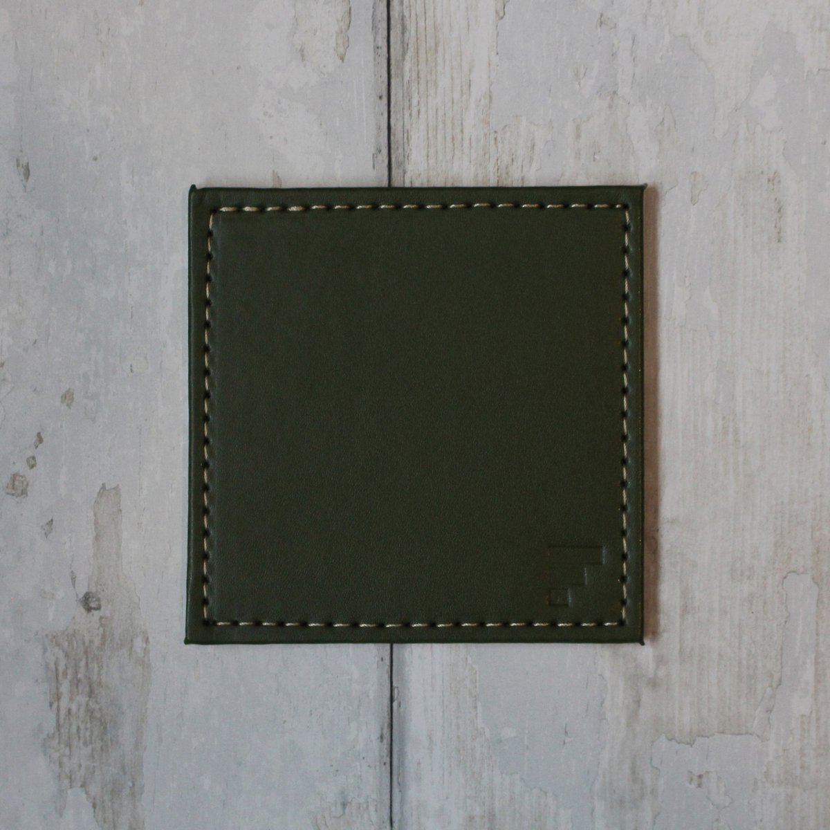 Coasters DUO, set of 4, olive/ivory