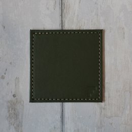 Coasters DUO, set of 4, olive/ivory