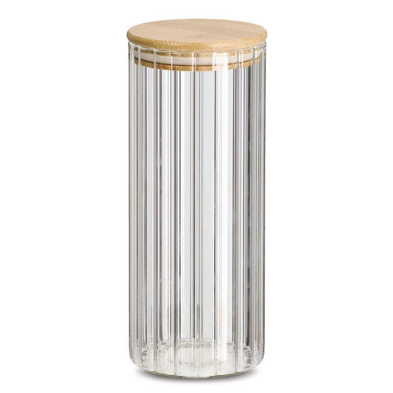 Opbevaringsglas "Rills" med bambus låg