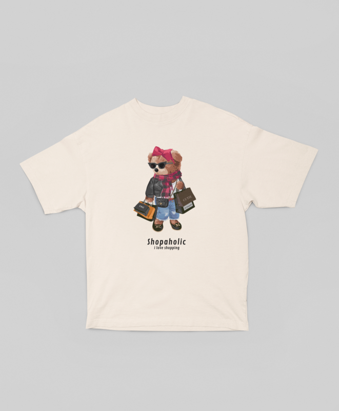 Oversized T-shirt Shopaholic Bear