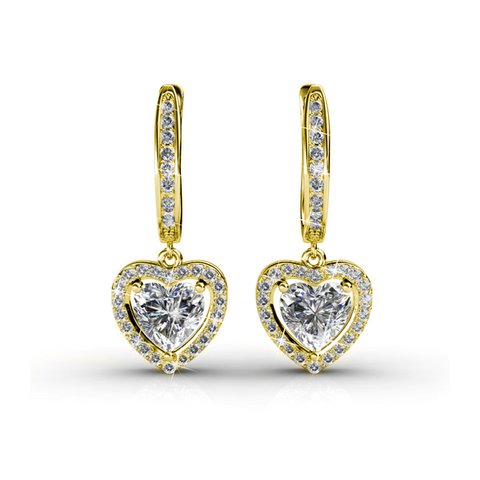 Only Love earrings - Gold and crystal