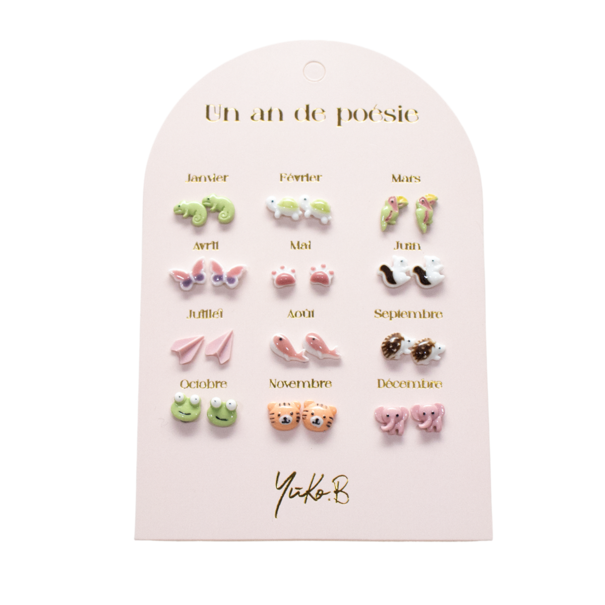 Box of 12 Steel Earrings — A Year of Jungle Poetry