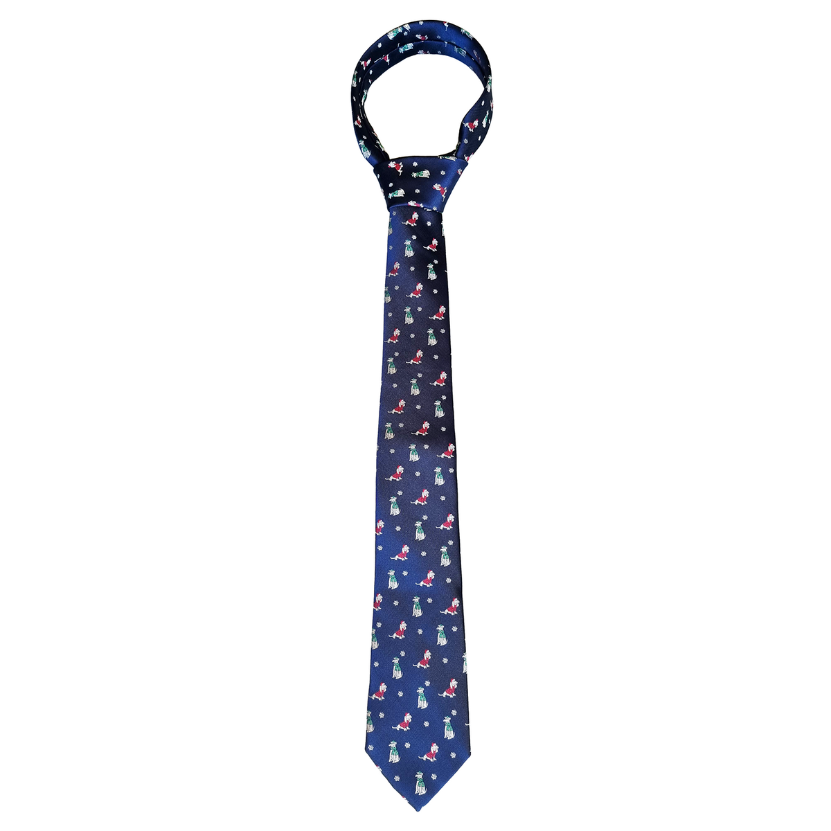 Tie - Dark blue with xmas dogs