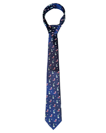 Tie - Dark blue with xmas dogs