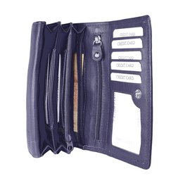 Leder-Damengeldbörse RFID - Leder-Damengeldbörse - Mundharmonika-Modell