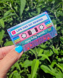 Glitzeraufkleber Das Leben hat keine Rückspulkassette