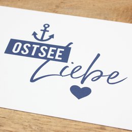 Maritime postcard "Baltic Sea Love" from recycled paper