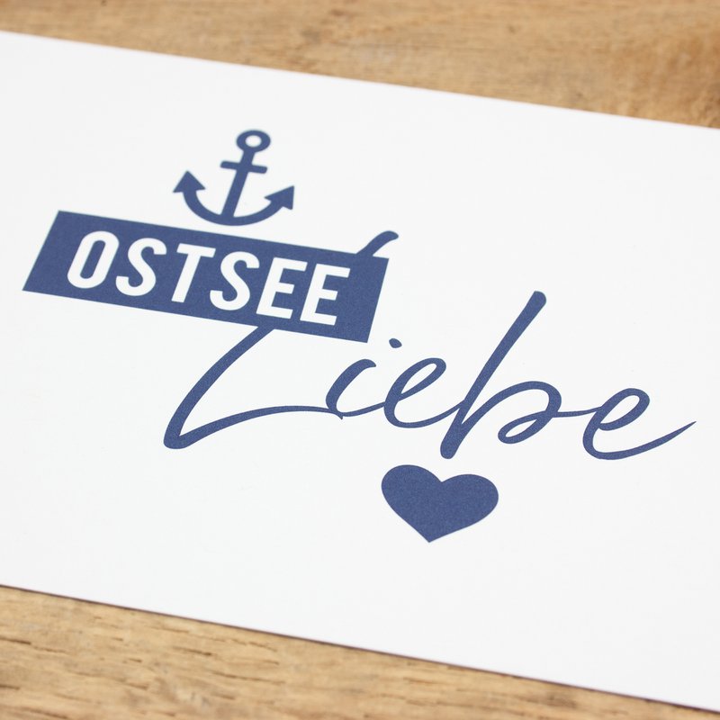 Maritime postcard "Baltic Sea Love" from recycled paper