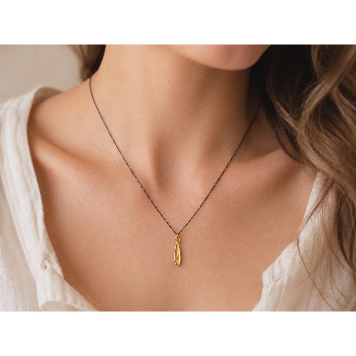Real Olive Leaf Gold Necklace, Handmade Nature-Inspired Jewelry, Organic Tree Pendant, Gift for Luck & Success, Sterling Silver 925