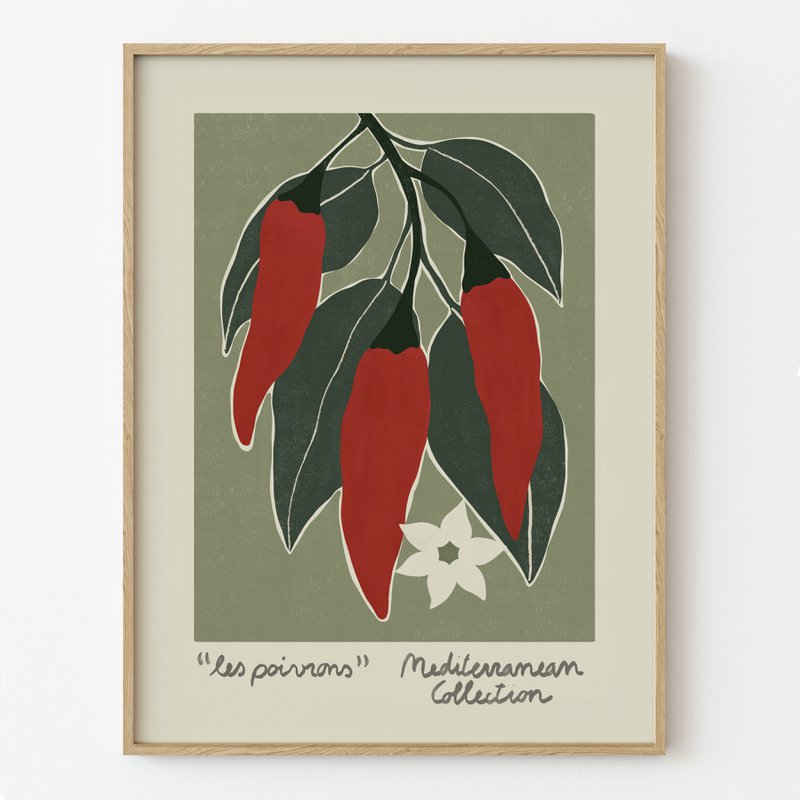 Mediterrane Kollektion – Kunstdruck mit roten Paprika