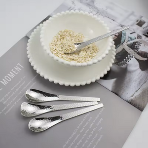 "Hammered" spoon - 2 shapes and 4 colors - coffee, tea, dessert