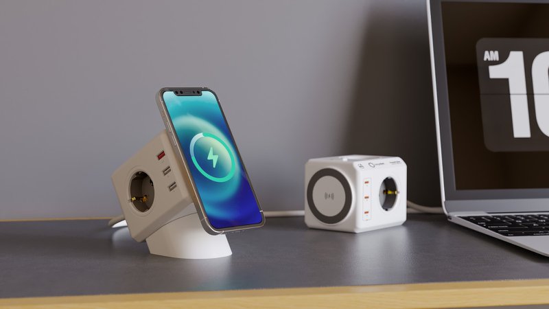 PowerCube Extended USB PD 3A+3C 80W magnetisch kabellos