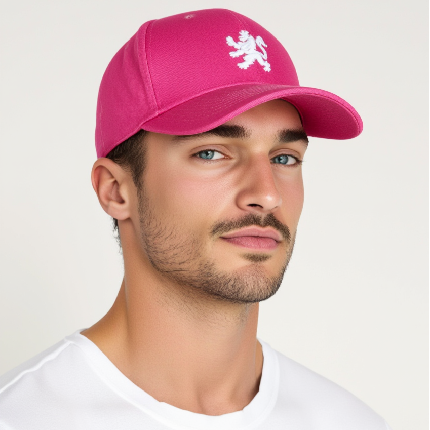 O.Leo baseballkasket - Pink - Hvid løve - Unisex
