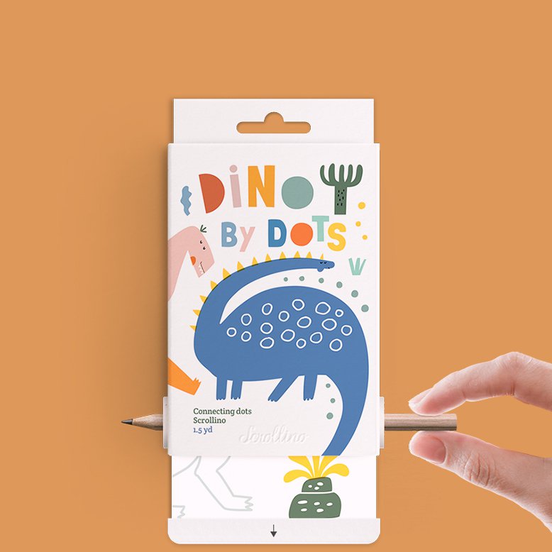 Malbuch und Punkt-zu-Punkt-Spiele – Scrollino DINO von Dots