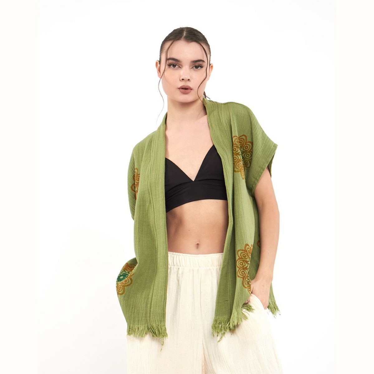 Gilet - Fiore Della Vita - Verde