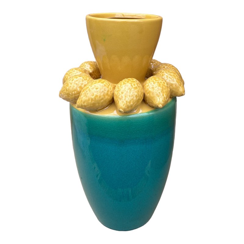 Silk Flowers with Lemon Juice Vase H：37cm