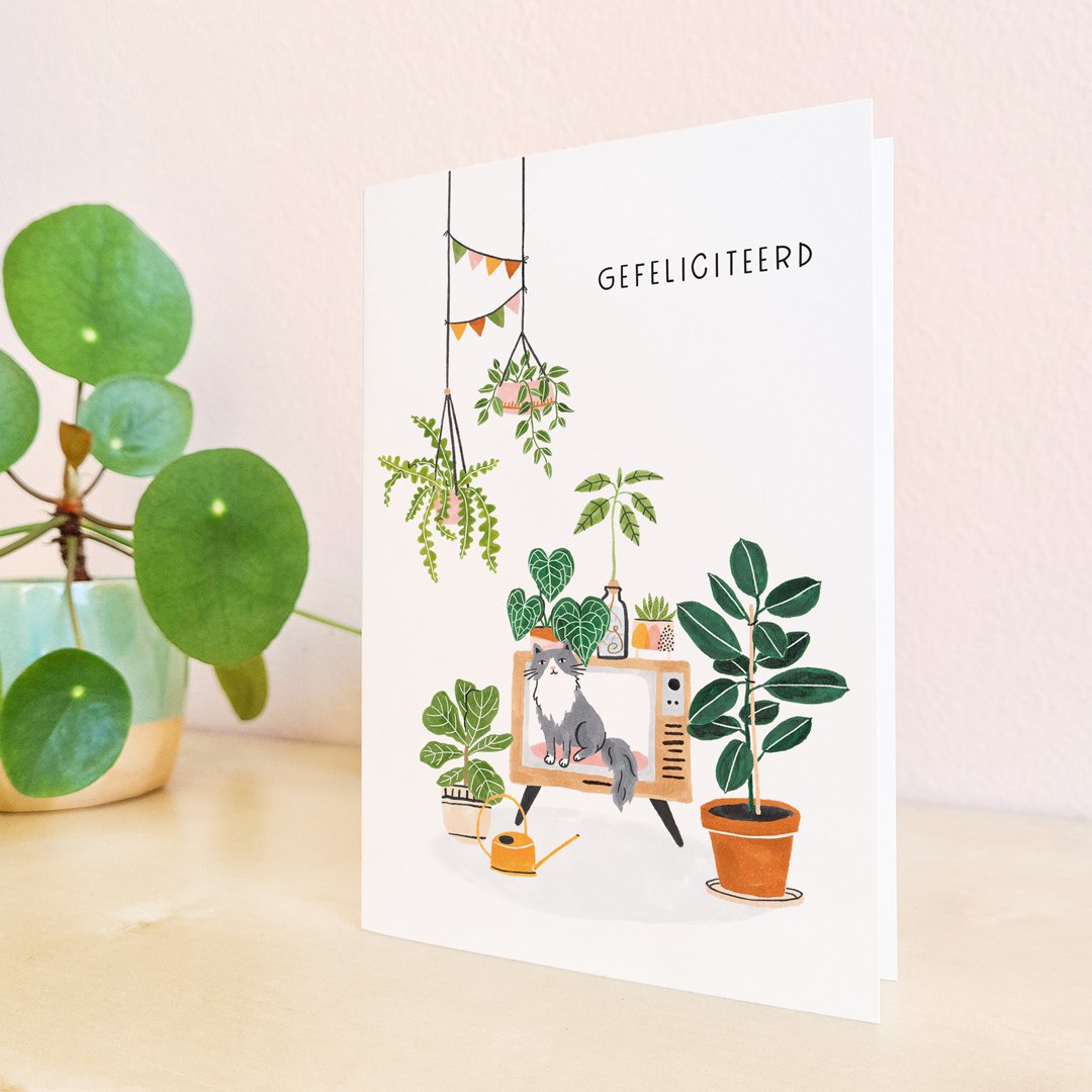 tarjeta de felicitación | Felicidades | Plantas