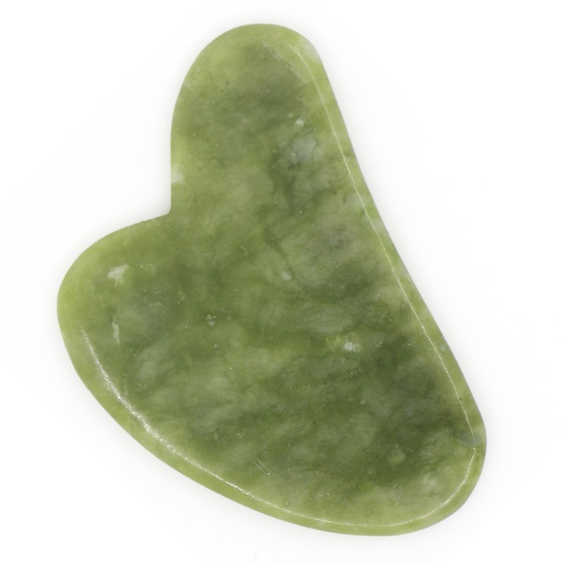 Sæt med 11 + 1 gratis - grøn jadesten Gua Sha med låg
