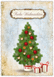 Tarjeta de felicitación navideña romántica