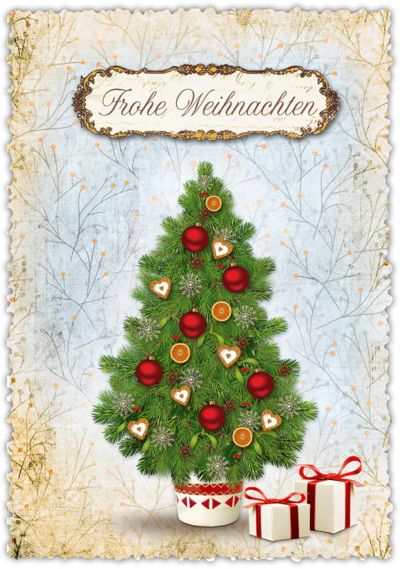 Tarjeta de felicitación navideña romántica