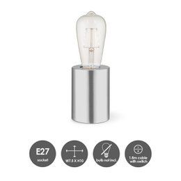 Home Sweet Home table lamp Dry Rond - brushed steel - 7.5/7.5/10cm