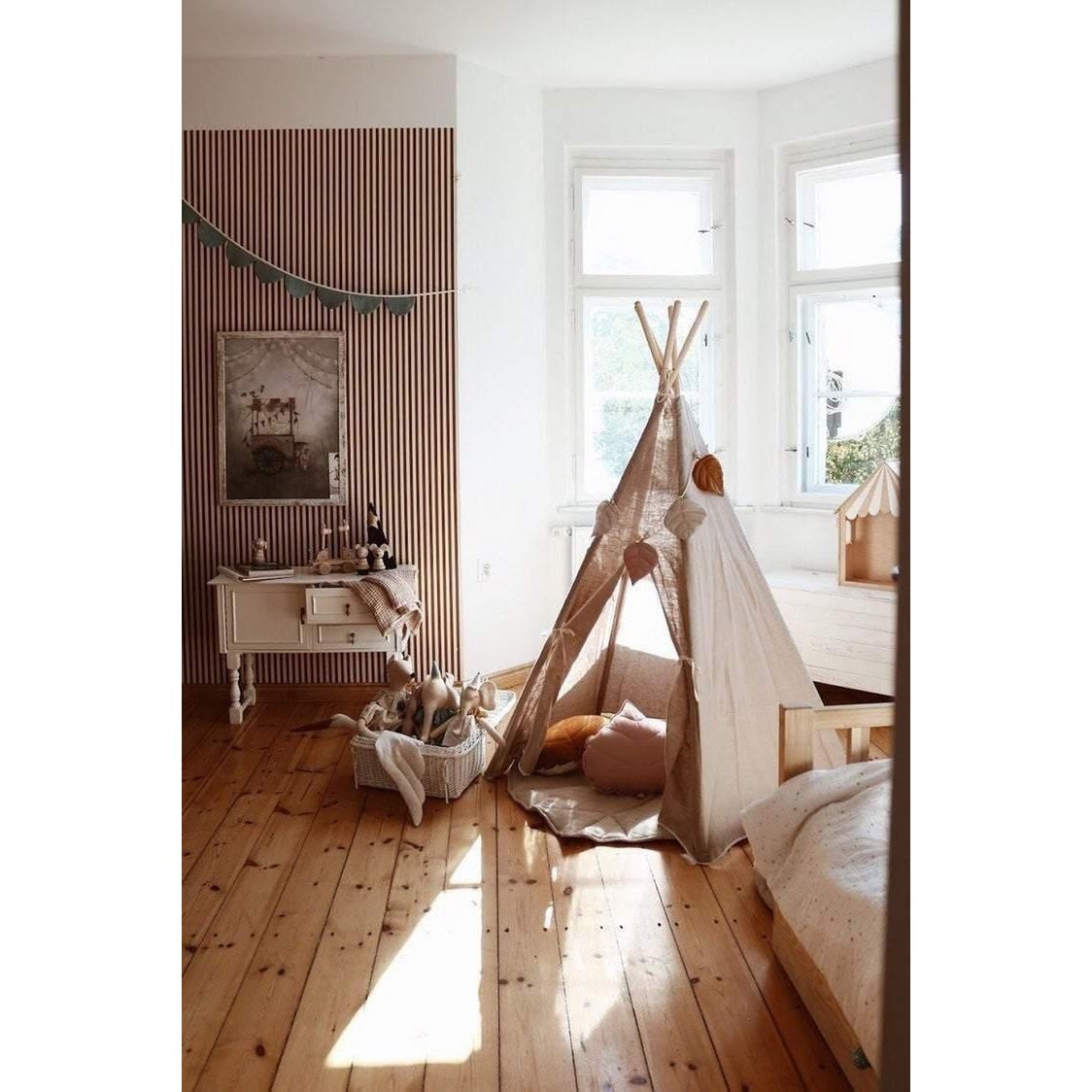 Tipi- und Mattenset „Natural Linen“
