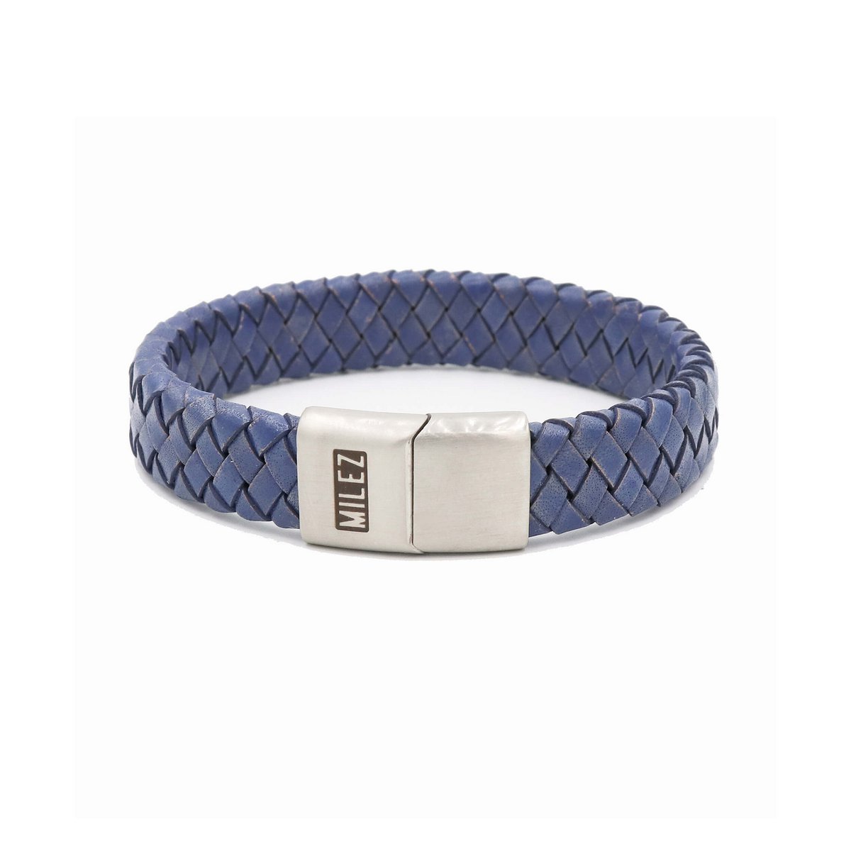 Leather men's bracelet Blue