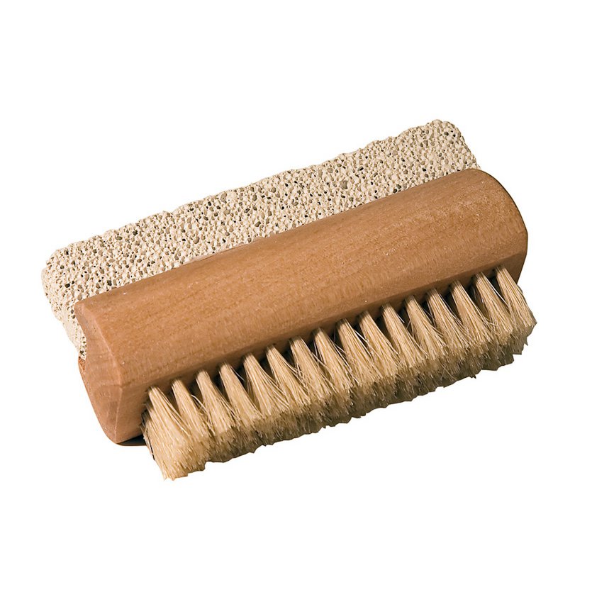 Nail brush with pumice