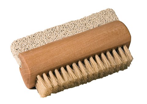 Nail brush with pumice