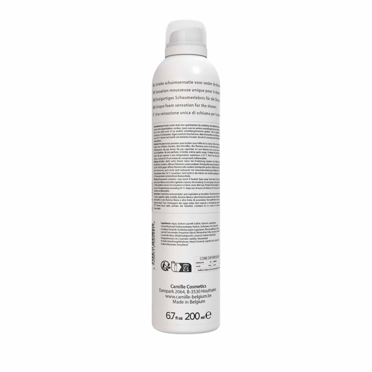 Camille Cosmetics | Skummende brusegel - kokosnød - 200 ml