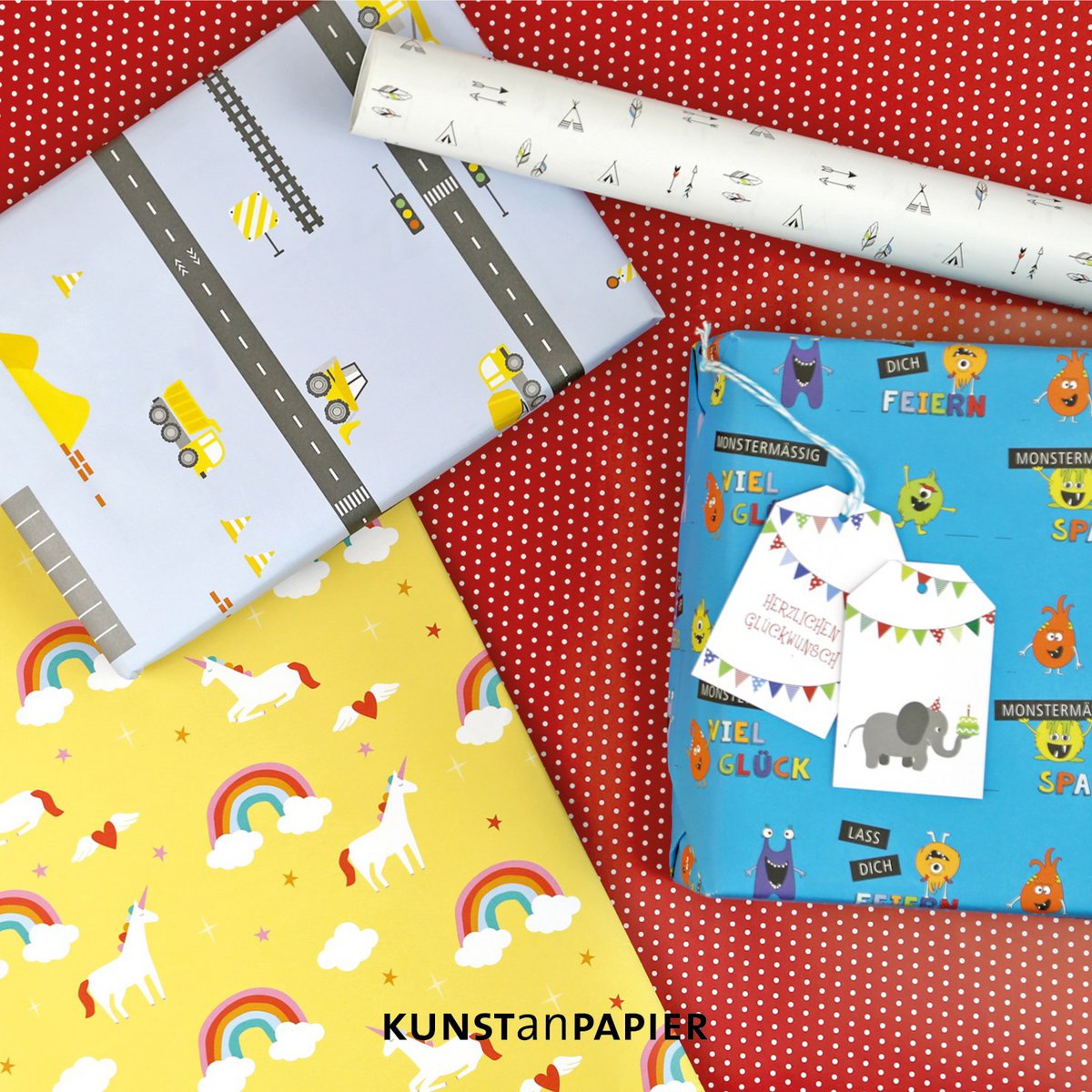 Geschenkpapier Baustelle Bob