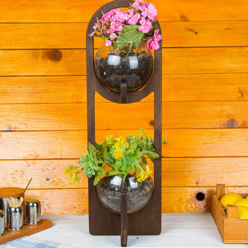 Joy Kitchen bol vaas met houten staander - Florance