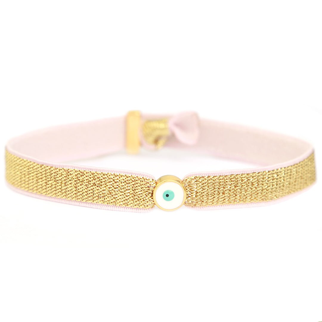 Bracelet de cheville doré mauvais œil