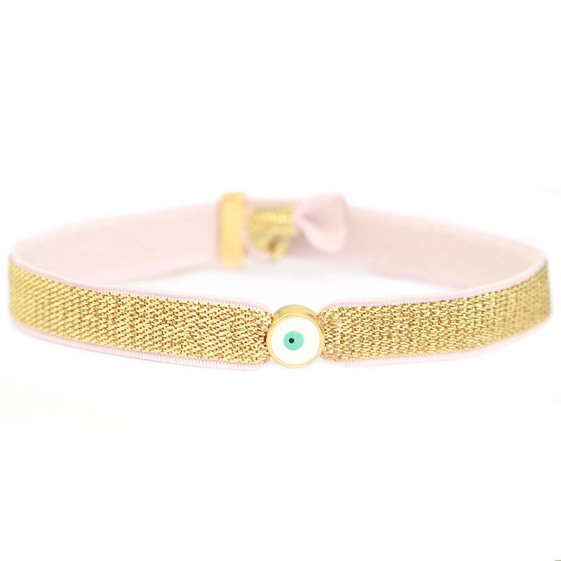 Bracelet de cheville doré mauvais œil