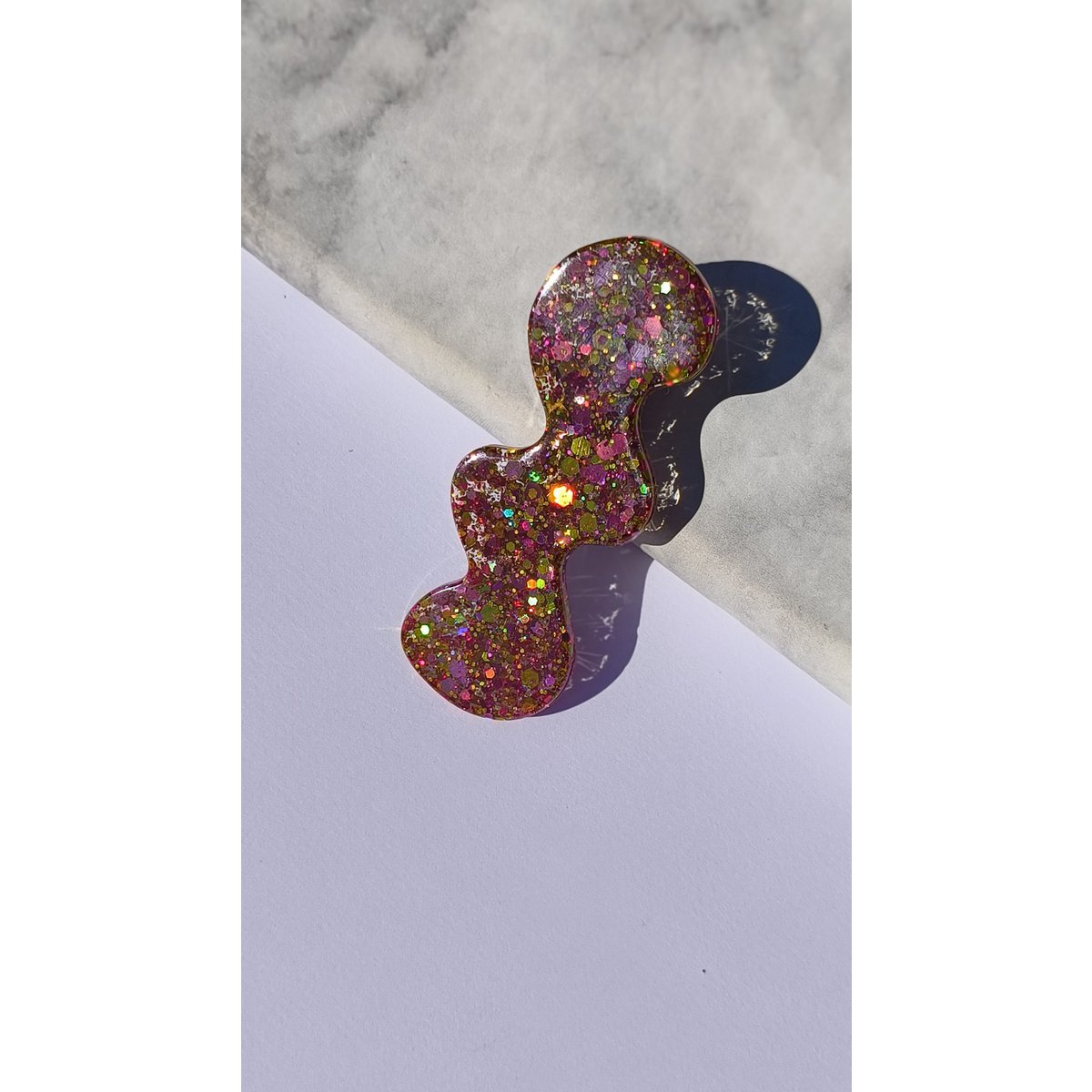 ⋒ pacchetto di clip per capelli in resina - Fuoco glitter (8 articoli) ⋒