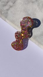 ⋒ pacchetto di clip per capelli in resina - Fuoco glitter (8 articoli) ⋒