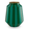 Vase Metal Stripes Green 24x29cm