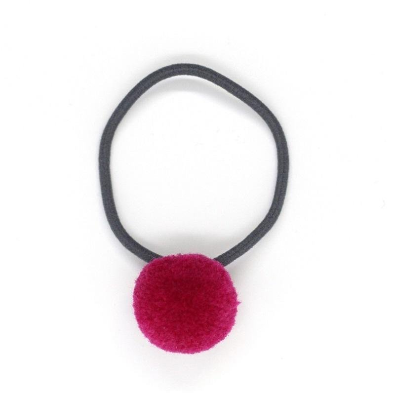 Pom Pom Elastico - Fucsia su Grigio