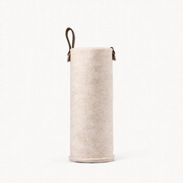 Protective bottle sleeve made of recycled PET felt in an ivory beige color by BELAMY.