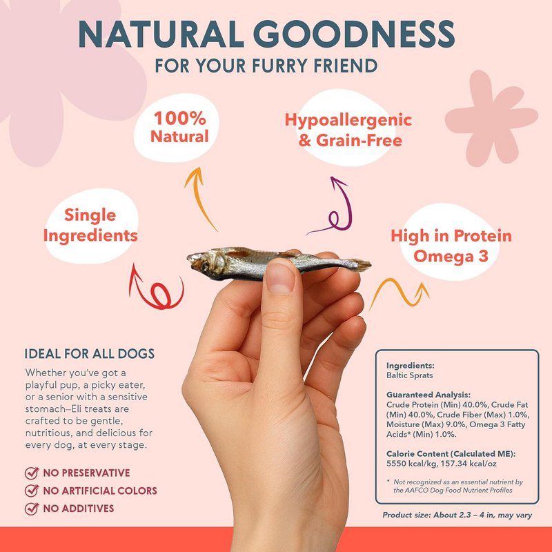 Dried Baltic Sprats Natural Single Ingredient Dog Treats 80g