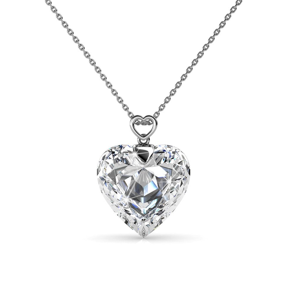 Colgantes de corazón alegre - Plata y Cristal